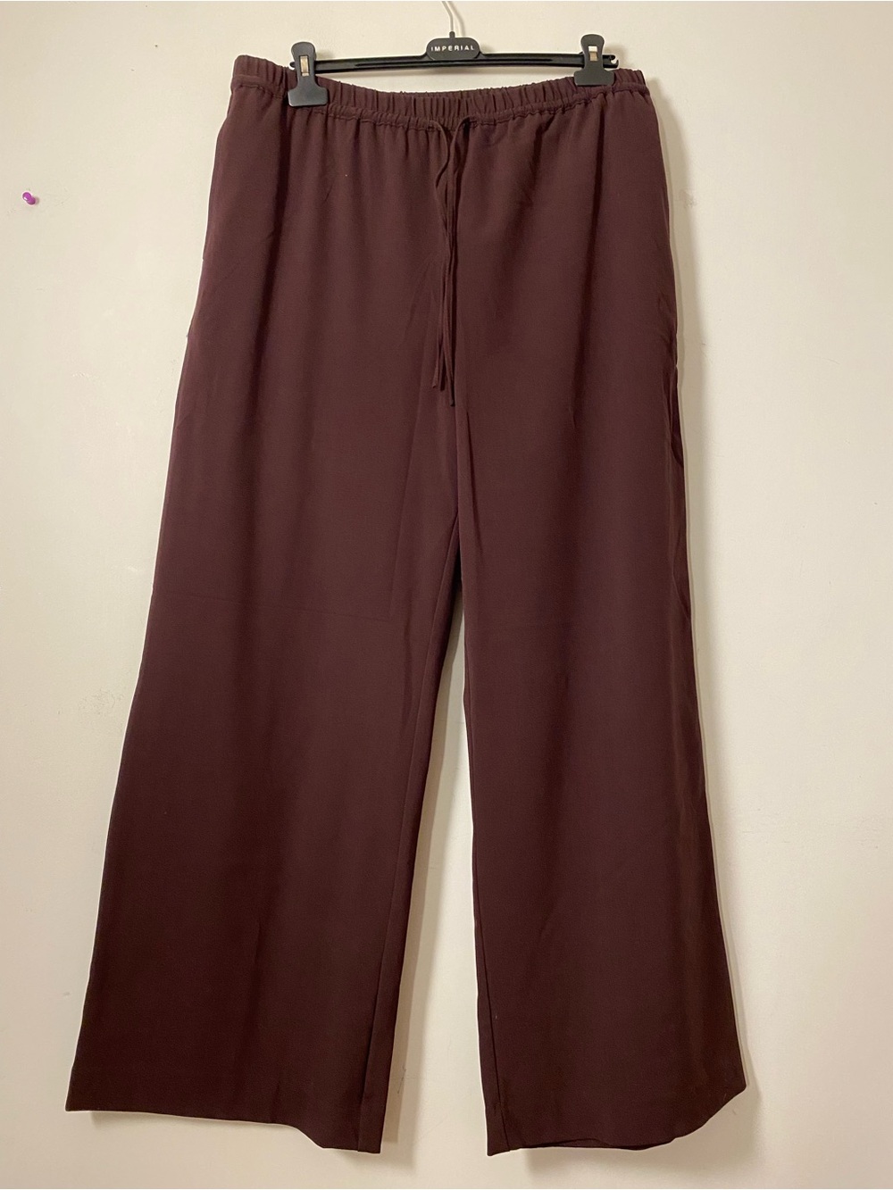 Reitmans Wide-Leg Drawstring Pants in Deep Brown